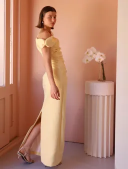 By Nicola Vivian Crepe Maxi Dress Lemon Size 10  for rent on The Volte - image 5