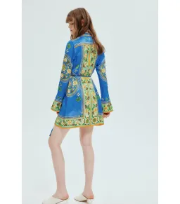 Alemais Linda Mini Dress in Blue Print Size AU 10 for rent on The Volte - image 2