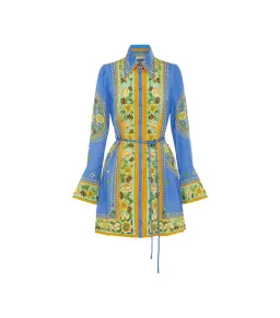 Alemais Linda Mini Dress in Blue Print Size AU 10 for rent on The Volte - image 3