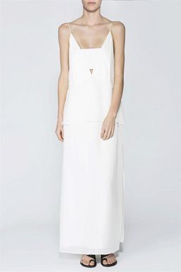 Acler Earle Cami Layered Midi Dress White 8 for rent on The Volte - image 1