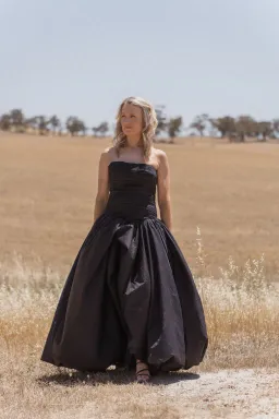 Aje Violet Bubble Hem Maxi Dress Black Size AU 10  for rent on The Volte - image 1