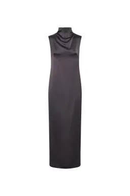 Camilla And Marc Emeline Satin Evening Maxi Dress In Charcoal Size 10  for rent on The Volte - image 3