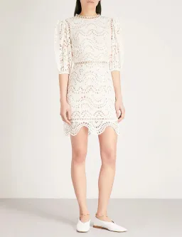 Zimmermann Jaya Wave Mini Dress White Size 8 for rent on The Volte - image 1