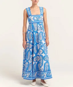 Alemais Dianna Summer Dress Blue/White Paisley Print Size 8 for rent on The Volte - image 4