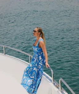 Alemais Dianna Summer Dress Blue/White Paisley Print Size 8 for rent on The Volte - image 2