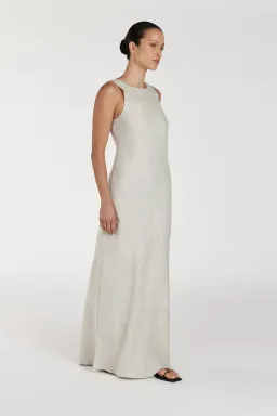 Dissh Lyra Natural Linen Midi Dress in Natural Size AU 12  for rent on The Volte - image 2