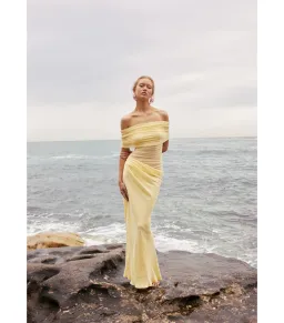 Benni Nico Off The Shoulder Dress Butter Size AU 8 for rent on The Volte - image 4