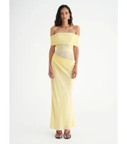 Benni Nico off Shoulder Maxi Dress in Butter Size AU 10 for rent on The Volte - image 2