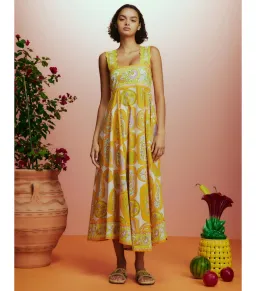 Alemais Diana Summer Dress Yellow Floral Size AU 8 for rent on The Volte - image 1