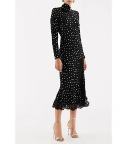 Rebecca Vallance Celyn Polka Dot Midi Dress Black Size AU 12 for rent on The Volte - image 3
