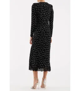 Rebecca Vallance Celyn Polka Dot Midi Dress Black Size AU 12 for rent on The Volte - image 4
