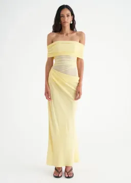 Benni Nico Off Shoulder Maxi Dress Butter Size 6 for rent on The Volte - image 3