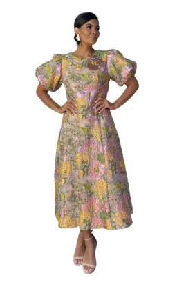 Elliatt Darlene Midi Dress Metallic Floral Size L / AU 12 for rent on The Volte - image 9