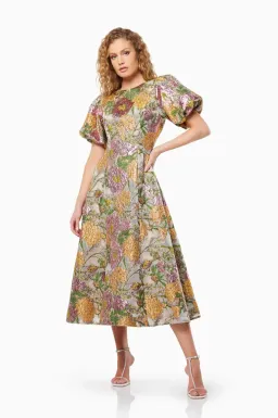 Elliatt Darlene Midi Dress Metallic Floral Size L / AU 12 for rent on The Volte - image 1
