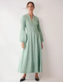 Morrison Tilly Linen Midi Dress in Sea Green Size 3 (AU 12) for rent on The Volte - image 1