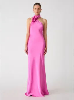 Misha Teresa Satin Gown Pink/Purple Rose Size 8/S for rent on The Volte - image 1