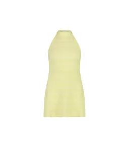 With Harper Lu Textured Halter Mini Dress Lemon Yellow Size XS / AU 6 for rent on The Volte - image 5