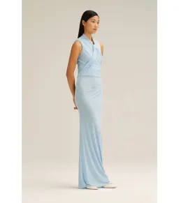 Scanlan Theodore Mesh Drape Top And Skirt Pale Blue Size AU 10 for rent on The Volte - image 2