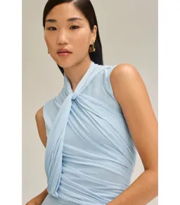 Scanlan Theodore Mesh Drape Top And Skirt Pale Blue Size AU 10 for rent on The Volte - image 3