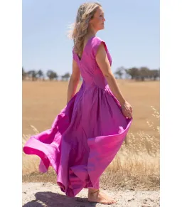 Acler Emery Midi Dress Magenta Size AU 10  for rent on The Volte - image 6