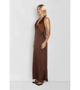 The Wolf Gang Oahu Slip Maxi Dress Chocolate Brown Size S / AU 8 for rent on The Volte - image 2