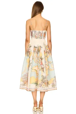 Zimmermann Tallow Tucked Bodice Midi Dress Nautical Map Size 1 / AU 10 for rent on The Volte - image 2