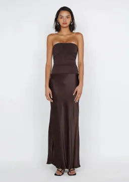 Bec & Bridge Dua Strapless Maxi Dress Dark Chocolate Size 10 for rent on The Volte - image 1