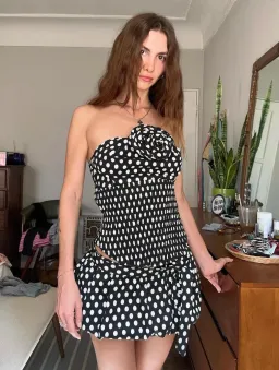 Blondita Gwen Top and Bubble Mini Skirt Set Polka Dot Size 10 for rent on The Volte - image 6