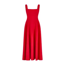 Odd Muse The Ultimate Muse High Waist Square Neck Midi Dress Red Size 10 for rent on The Volte - image 4