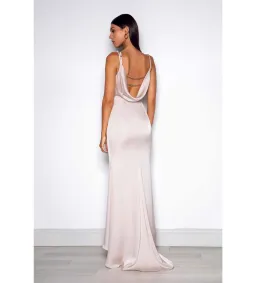 Elle Zeitoune Rachel Cowl Gown Ivory Pearl Size 6  for rent on The Volte - image 2