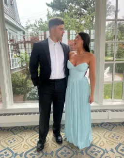 House of CB Marcella Pleated Maxi Dress Ocean Blue Size M / AU 10 for rent on The Volte - image 6