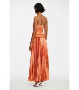 Acler Brayswick Midi Dress in Melon Watercolour Size AU 6 for rent on The Volte - image 3