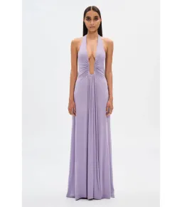 Misha Jennifer Cupro Maxi Dress in Lilac Size 6 for rent on The Volte - image 1
