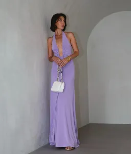 Misha Jennifer Cupro Maxi Dress in Lilac Size 6 for rent on The Volte - image 6