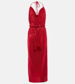 Dodo Bar Or Sequin Embellished Midi Dress Red Size AU 10  for rent on The Volte - image 5