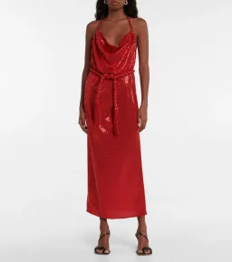 Dodo Bar Or Sequin Embellished Midi Dress Red Size AU 10  for rent on The Volte - image 1