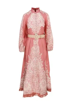 Zimmermann Pattie Fringed Midi Dress Pink Size 0/Au 8  for rent on The Volte - image 3