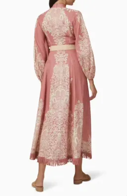 Zimmermann Pattie Fringed Midi Dress Pink Size 0/Au 8  for rent on The Volte - image 2