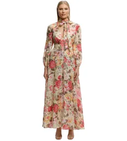 Zimmermann Honour Plunge Maxi Dress Lemon Floral Size 0/AU 8  for rent on The Volte - image 1