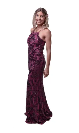 Bariano High Neck Maxi Dress Burgundy Size 8 for rent on The Volte - image 6