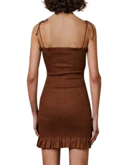 Bec & Bridge Carrie Mini Dress Brown Size 8 for rent on The Volte - image 3