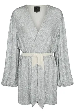 Retrofete Gabrielle Robe Dress Silver Size AU 12 for rent on The Volte - image 4
