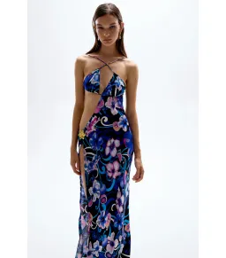 Cin Cin Swim Villa Cut-out Dress Hibiscus Purple Size AU 8 for rent on The Volte - image 2