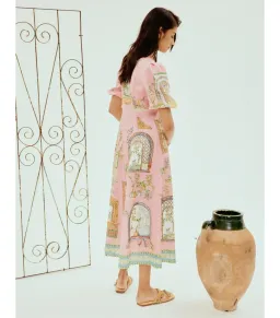 Alemais Monte Midi Dress Pink Size AU 10 for rent on The Volte - image 3