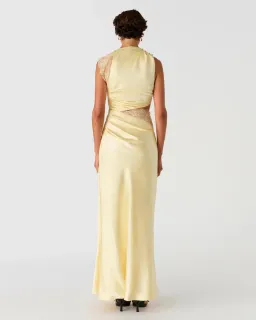 Misha Kimora Satin and Lace Maxi Dress Soft Yellow Size 12 for rent on The Volte - image 3