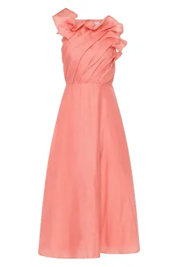 Aje Genesis Midi Dress in Washed Coral Size 14 for rent on The Volte - image 5