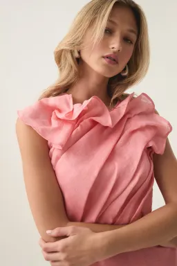 Aje Genesis Midi Dress in Washed Coral Size 14 for rent on The Volte - image 4