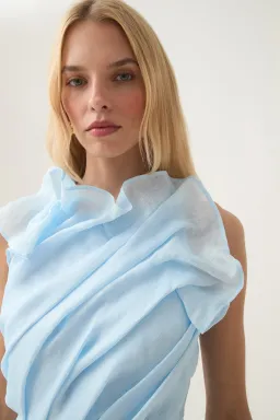 Aje Genesis Midi Dress in Sea Breeze Blue Size 14 for rent on The Volte - image 5