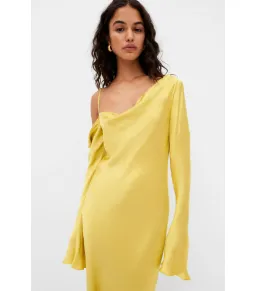 Shona Joy Sofia Asymmetrical Long Sleeve Maxi Dress Lime Size AU 8 for rent on The Volte - image 4