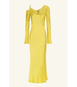 Shona Joy Sofia Asymmetrical Long Sleeve Maxi Dress Lime Size AU 8 for rent on The Volte - image 6
